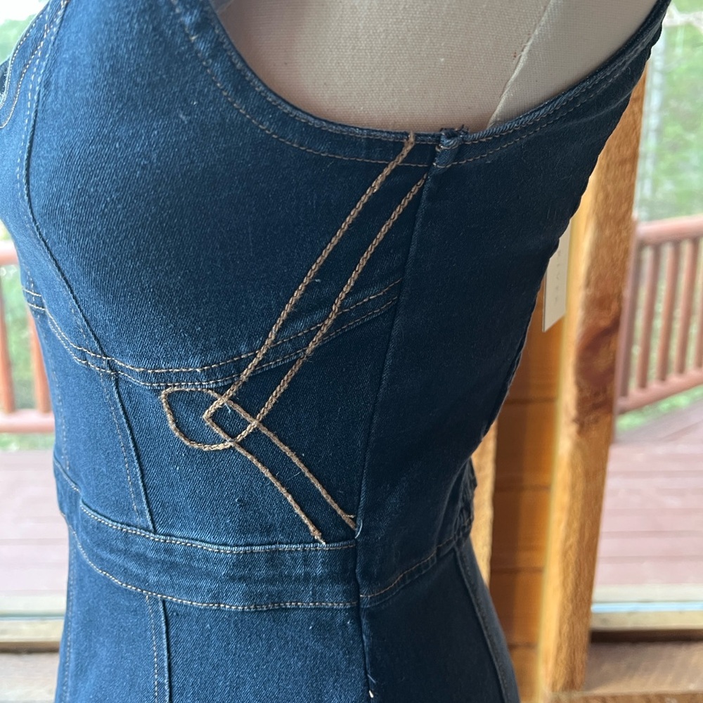 Anthropologie Blue Denim Sleeveless Dress - Picture 5 of 9